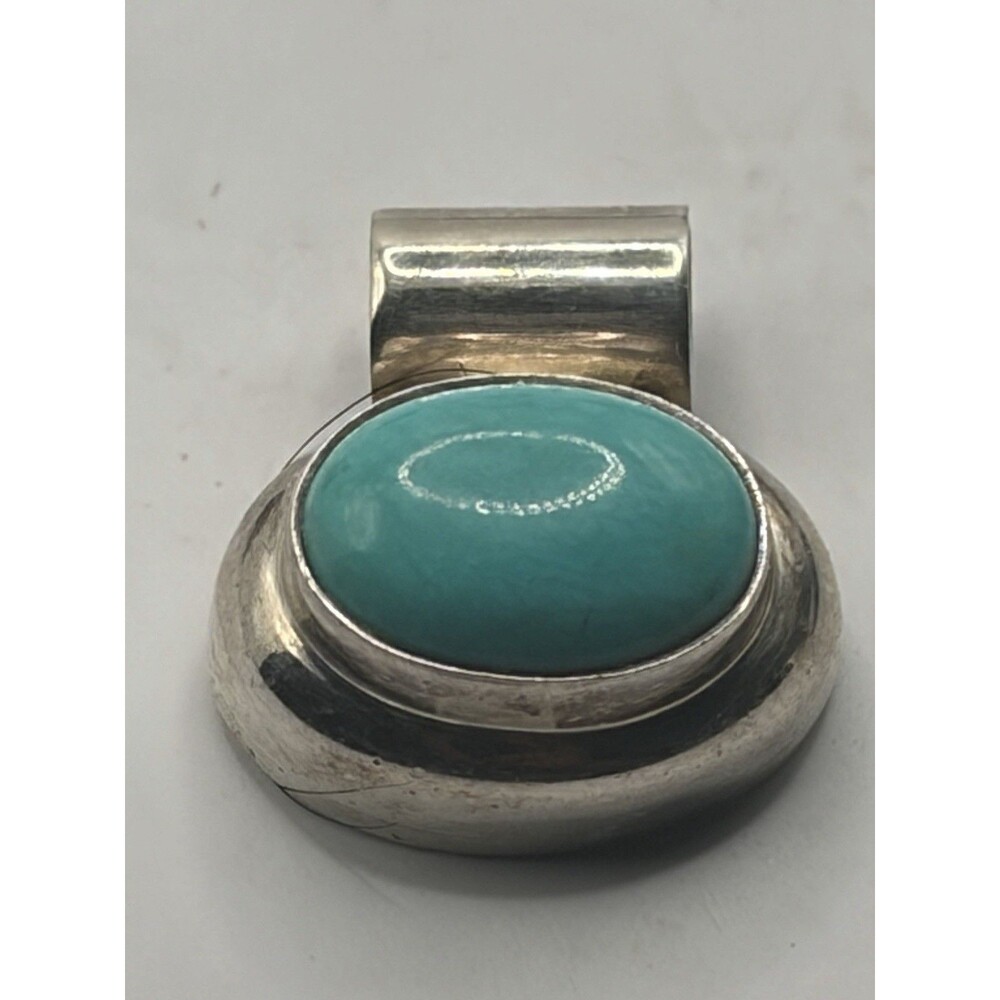 Mexico .925 Sterling Silver Turquoise Pendant